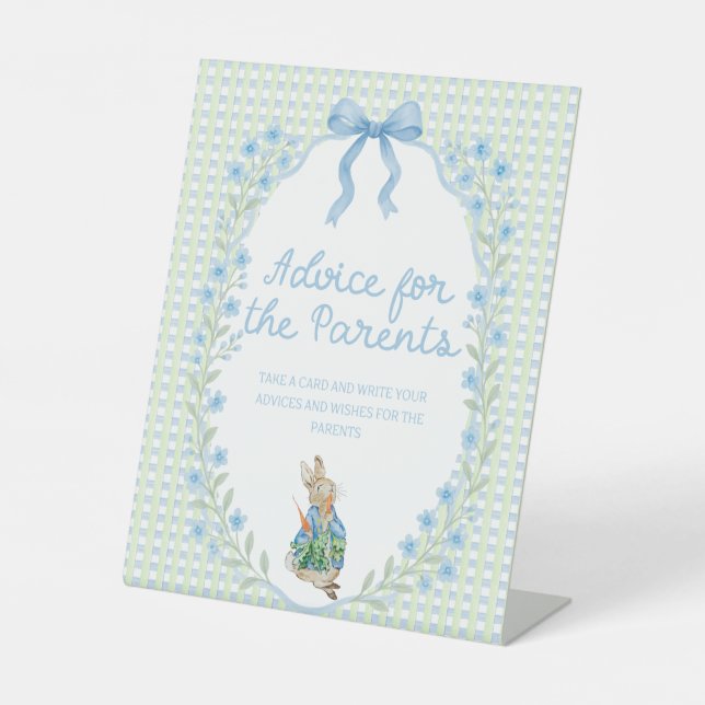 Storybook Garden Rabbit Inspired Baby Shower  Sockelschild (Vorderseite)