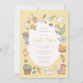 Storybook Garden Vintage Baby Shower Invitation Einladung