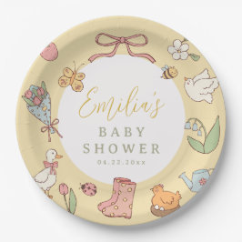 Storybook Garden Vintage Baby Shower Paper Plates Pappteller