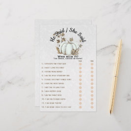 Storybook Gold White Pumpkin Brautparty Game