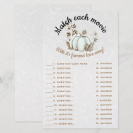 Storybook Gold White Pumpkin Bridal Match Game