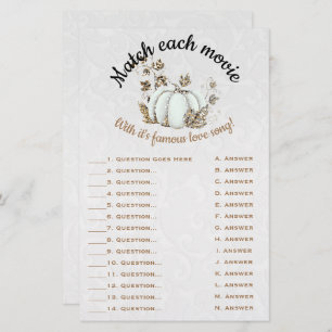 Storybook Gold White Pumpkin Bridal Match Game