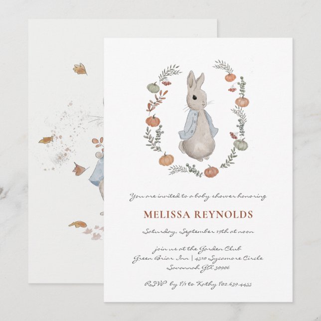 Storybook | Herbstsonnendusche Einladung (Vorne/Hinten)