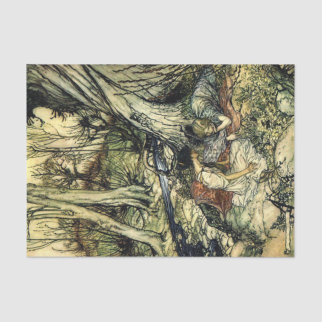 Storybook Ladys Trees Dekoupage Tissue Paper Seidenpapier (Vorderseite)