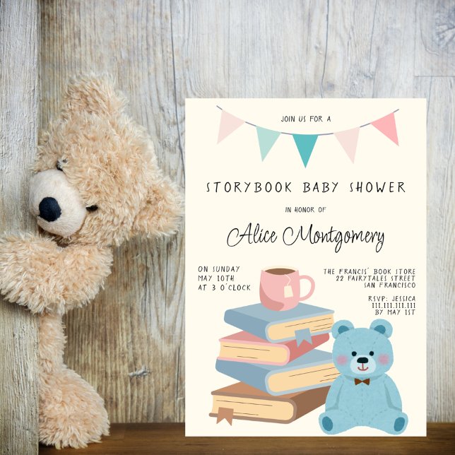 Storybook Library Themed Baby Girl Shower  Einladung (Von Creator hochgeladen)