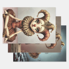 Storybook Melancholic Clown  Geschenkpapier Set