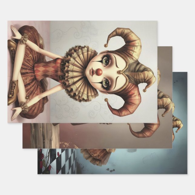 Storybook Melancholic Clown  Geschenkpapier Set (Set)