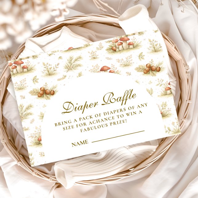 Storybook Mushroom Woodland  Diapper Raffle Begleitkarte (Von Creator hochgeladen)