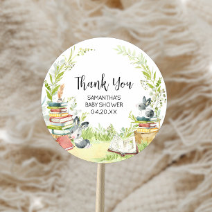 Storybook Neues Kapitel Baby Shower Runder Aufkleber