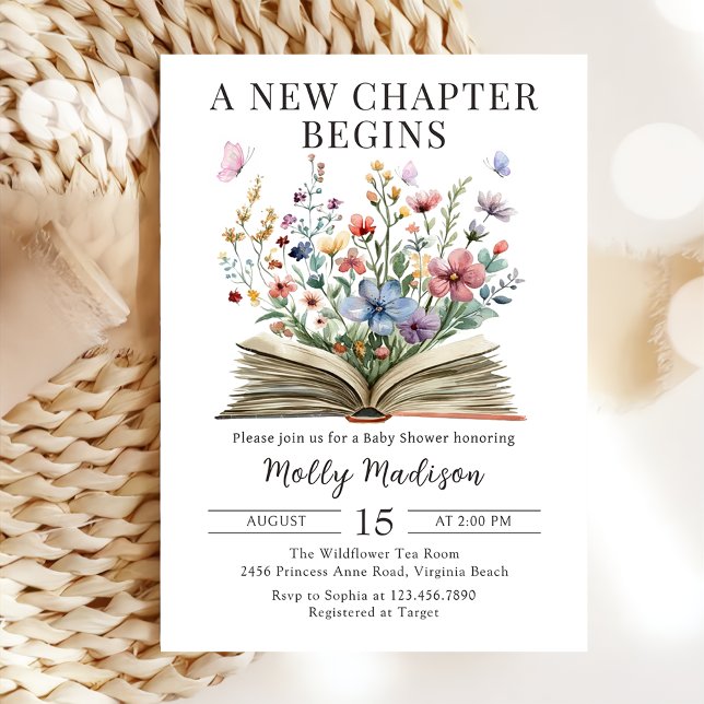 Storybook Neues Kapitel beginnt Babydusche Einladung (Von Creator hochgeladen)