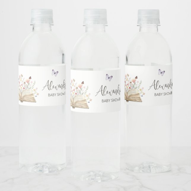 Storybook Neues Kapitel beginnt Babydusche Wasserflaschenetikett (Flaschen)