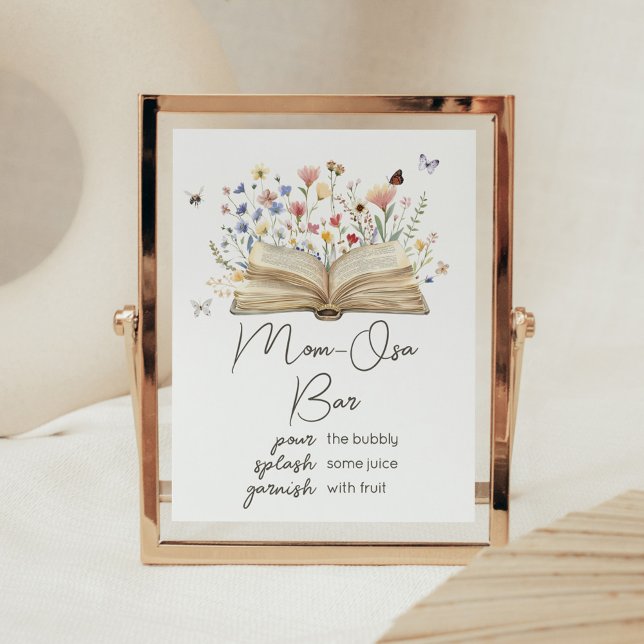 Storybook Neues Kapitel beginnt Mama Osa Bar Poster (New Chapter Begins Storybook Baby Shower Mom Osa Bar Sign)