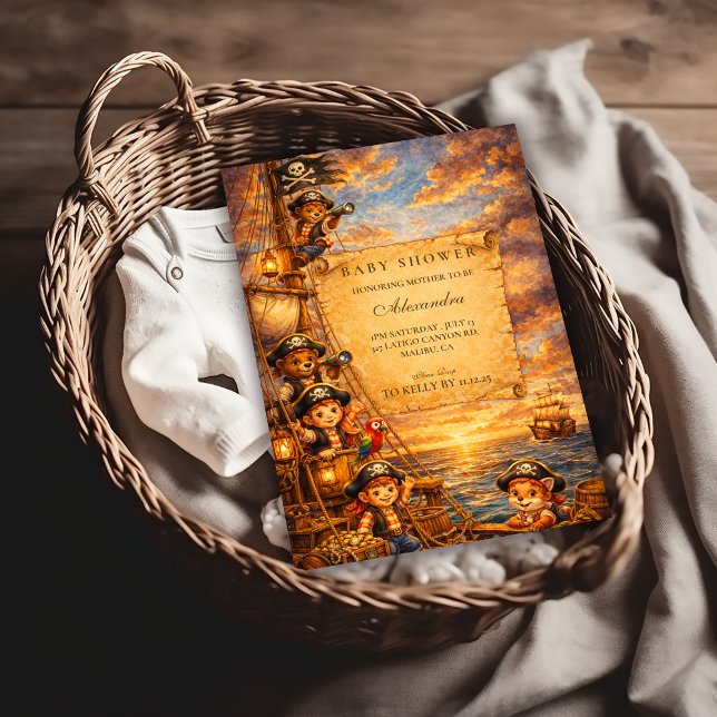 Storybook Pirate Adventure Baby Shower Einladung (Von Creator hochgeladen)