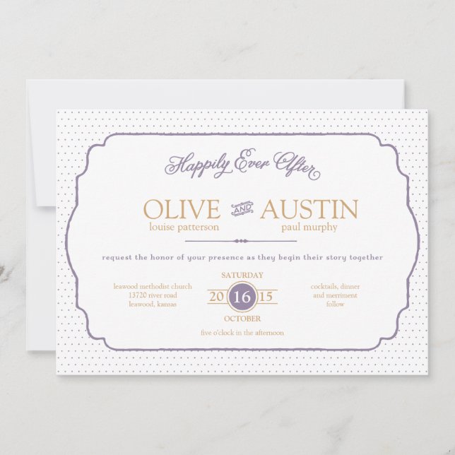 Storybook Romance Wedding Einladung (Vorderseite)