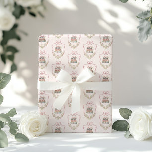 Storybook Rosa Bow Neues Kapitel Babydusche Geschenkpapier