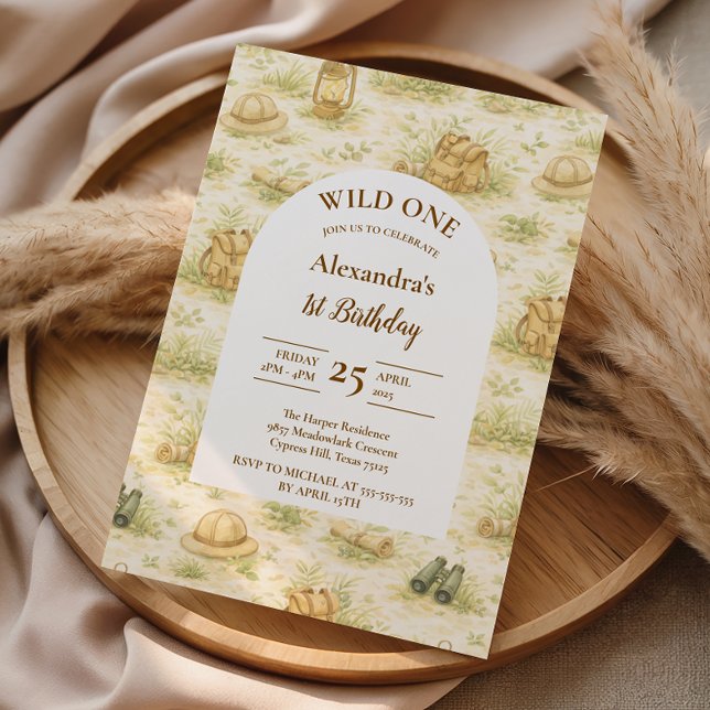 Storybook Safari Wild One First Birthday Einladung (Von Creator hochgeladen)