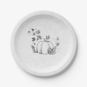 Storybook Silver White Pumpkin Fairy Tale Party Pappteller