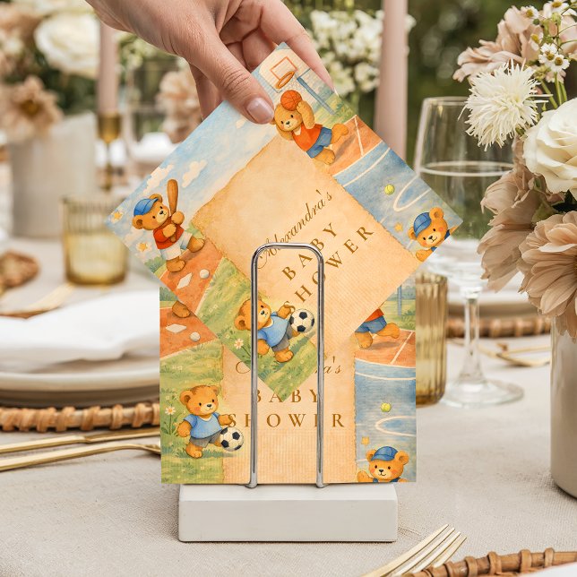 Storybook Sports Teddy Bears Baby Shower Serviette (Von Creator hochgeladen)