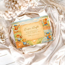 Storybook Sports Teddy Bears Diapper Raffle Begleitkarte