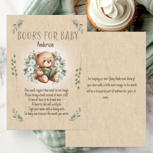 Storybook Teddy Bear Sage Tan Vintag Books Baby Begleitkarte