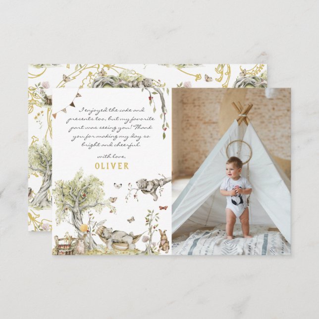 Storybook | Wald | Foto Vielen Dank Dankeskarte (Vorne/Hinten)