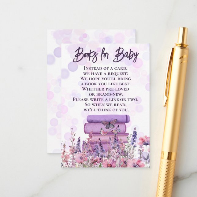 Storybook Wildflowers Butterflies Books for Baby Begleitkarte (Vorderseite/Rückseite Beispiel)