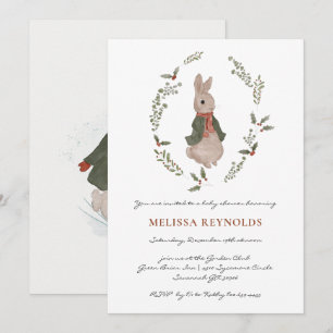 Storybook Winter Bunny Baby Shower Einladung