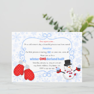 Storybook Winter Onederland Ball Birthday Einladung