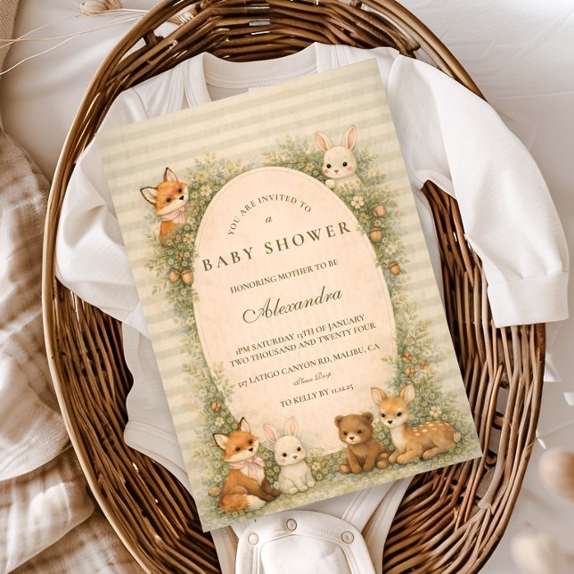 Storybook Woodland Animals Baby Shower Einladung (Von Creator hochgeladen)