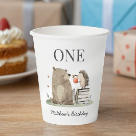 Storybook Woodland Animals Birthday Pappbecher