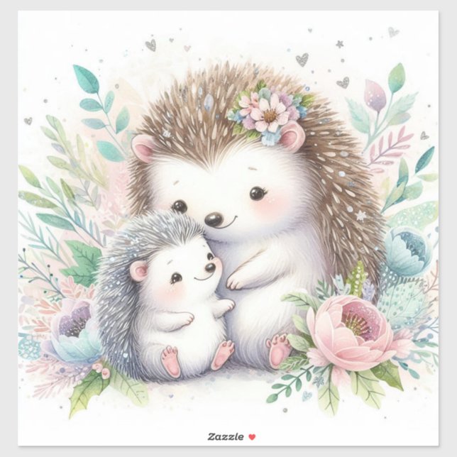 Storybook Woodland Babies Igel Liebe Aufkleber (Blatt)