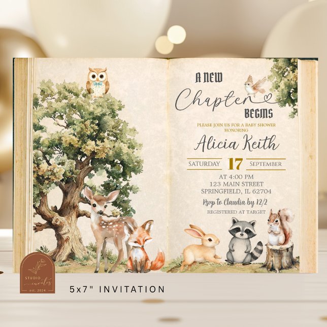 Storybook woodland baby shower einladung (Von Creator hochgeladen)