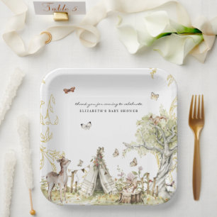 Storybook   Woodland Forest Baby Dusche Pappteller