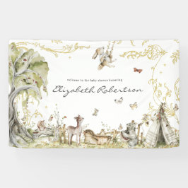 Storybook | Woodland Forest Baby Dusche Willkommen Banner