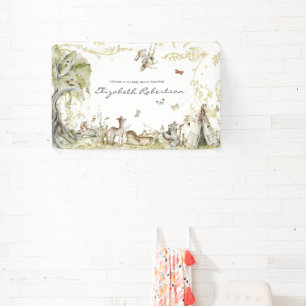 Storybook   Woodland Forest Baby Dusche Willkommen Banner