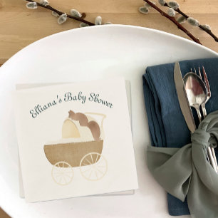 Storybook Woodland Friends Baby Carriage Squirrel Serviette