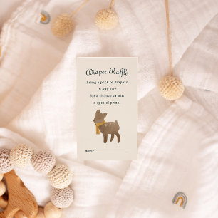 Storybook Woodland Friends Diaper Raffle Umschließ Begleitkarte