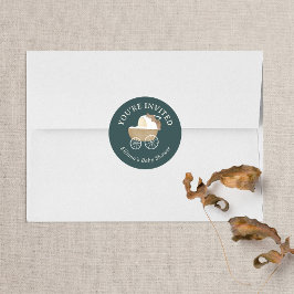 Storybook Woodland Friends Kinderdusche Einladung Runder Aufkleber