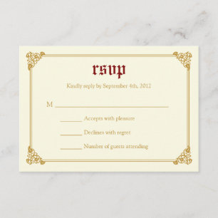 Storybookfairytale-Hochzeit UAWG Karte - Rot/Gold