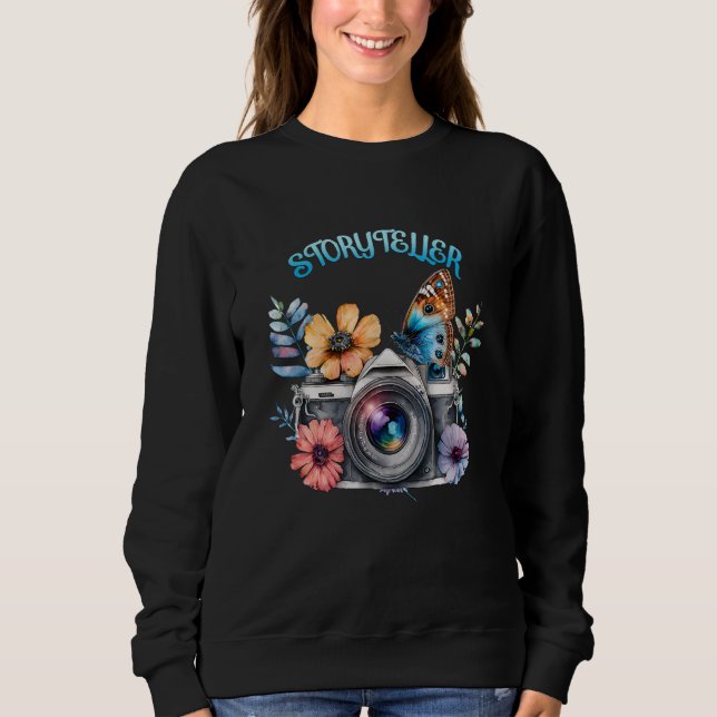 Storyteller Camera Photography Butterfly Photograp Sweatshirt (Vorderseite)