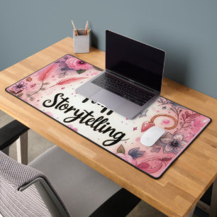 Storytelling Pink Charm Fluff Girly Writer Schreibtischunterlage