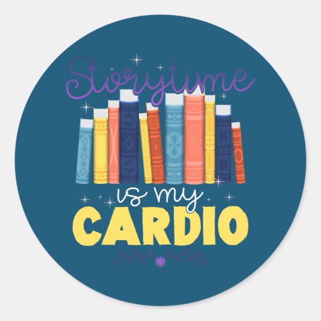 Storytime ist mein Cardio Story Book Storybook Runder Aufkleber (Vorderseite)