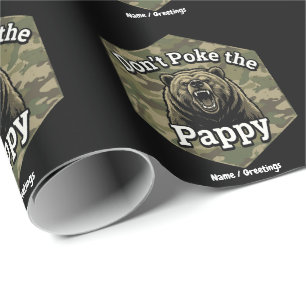 Stoß nicht den Papa Lustiger Robuster Grizzlybär Geschenkpapier