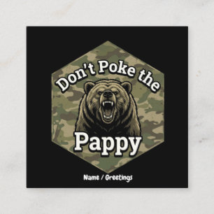Stoß nicht den Papa Lustiger Robuster Grizzlybär Quadratische Visitenkarte
