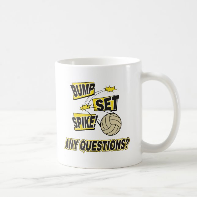 Stoß-Set-Spitzen-Volleyball-Geschenk Tasse (Rechts)