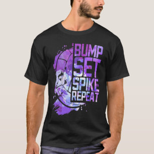 Stoß Setze Schlag Wiederhole Volleyball Athlet Spo T-Shirt