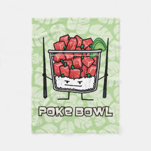 Stoßen Sie Salatessstäbchen aku roher Fische Fleecedecke