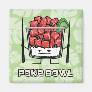 Stoßen Sie Salatessstäbchen aku roher Fische Magnet