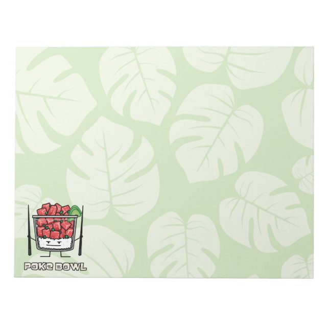 Stoßen Sie Salatessstäbchen aku roher Fische Notizblock (Vorderseite)