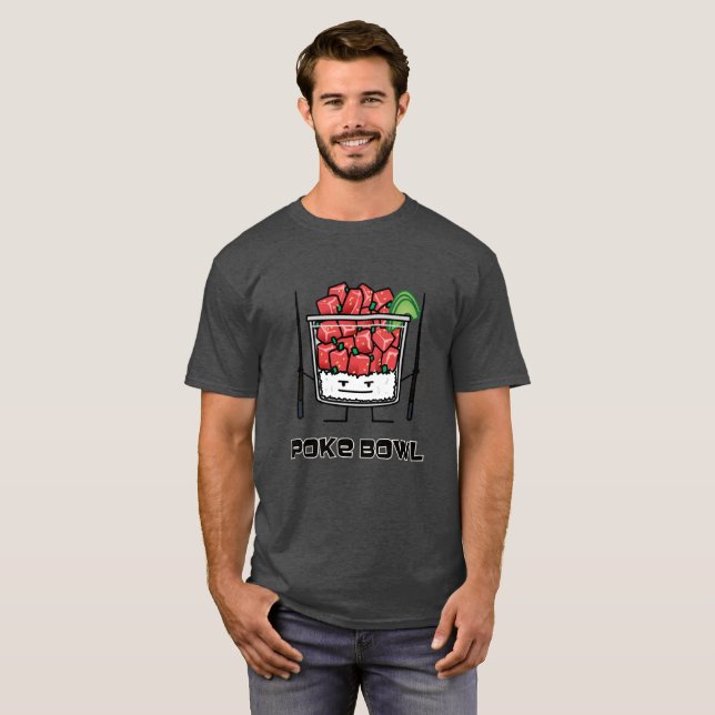 Stoßen Sie Salatessstäbchen aku roher Fische T-Shirt (Vorne ganz)
